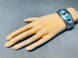 Wes Willie Award Winning Vintage Native American Navajo Inlay Gold Sterling Silver Bracelet-Nativo Arts