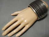The Biggest Heaviest Vintage Native American Navajo Sterling Silver Bill Bracelet Old-Nativo Arts