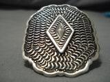 Wow Stamp Work Genius Native American Navajo Important Sterling Silver Ring-Nativo Arts