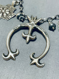 One Of The Most Unique Vintage Native American Navajo Sterling Silver Squash Blossom Necklace-Nativo Arts