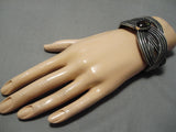 Important Native American Navajo Aaron Anderson Opal Sterling Silver Bracelet-Nativo Arts