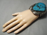 One Of Biggest Best Vintage Native American Navajo Morenci Turquoise Sterling Silver Bracelet-Nativo Arts