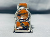 One Of The Biggest Ever Native American Navajo Petrified Wood Sterling Silver Ring-Nativo Arts