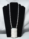 Amazing Native American Navajo Royston Turquoise Sterling Silver Pillbox Necklace-Nativo Arts