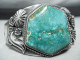 Vivid Kirk Smith Vintage Native American Navajo Carico Turquoise Sterling Silver Bracelet-Nativo Arts