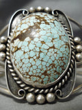 One Of Best Vintage Native American Navajo Domed #8 Turquoise Sterling Silver Bracelet Old-Nativo Arts