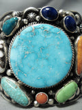 Important Best Native American Navajo Darrell Becenti Turquoise Sterling Silver Bracelet-Nativo Arts