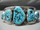 Important Chee Vintage Native American Navajo Turquoise Sterling Silver Shell Bracelet-Nativo Arts