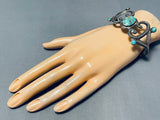 Native American Extremely Valuable Late 1800's/ 1900's Ingot Silver Turquoise Bracelet-Nativo Arts