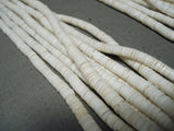 Native American Breathtaking Santo Domingo 10 Strand White Shell Cord Necklace-Nativo Arts