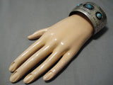 Best Bisbee Turquoise Vintage Native American Navajo Shadow Sterling Silver Bracelet Old-Nativo Arts