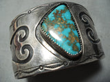 Museum Vintage Hopi/ Native American Navajo Turquoise Sterling Silver Wave Bracelet Old-Nativo Arts