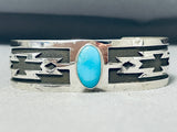 Magnificent Vintage Native American Navajo Blue Gem Turquoise Sterling Silver Bracelet-Nativo Arts