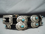 Tremendous Vintage Native American Navajo Kingman Turquoise Sterling Silver Concho Belt-Nativo Arts