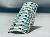 One Of The Tallest Vintage Native American Turquoise Sterling Silver Ring-Nativo Arts