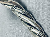 Heavy Coiled Vintage Native American Navajo Hand Woven Sterling Silver Bracelet-Nativo Arts