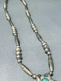 Rare Vintage Native American Navajo Gilber Turquoise Sterling Silver Naja Necklace-Nativo Arts