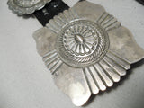 Authentic Vintage Native American Navajo Kirk Smith Sterling Silver Concho Belt Old-Nativo Arts