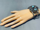 Cougar Slag Vintage Native American Navajo Turquoise Sterling Silver Bracelet Cuff Old-Nativo Arts