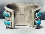 Native American One Of The Best Ever Vintage Nvajo Turquoise Inlay Sterling Silver Bracelet-Nativo Arts