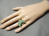 One Of The Msot Unique Vintage Native American Navajo Royston Half Moon Sterling Silver Ring-Nativo Arts