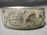 Important Smithosnian Vintage Native American Navajo 14k Gold Sterling Silver Bracelet Old-Nativo Arts