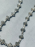 Orville Tsinnie Very Rare Vintage Native American Navajo Hand Tooled Sterling Silver Necklace-Nativo Arts
