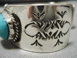 Mmuseum Vintage Native American Navajo Raymond Nez Sterling Silver Turquoise Bracelet Cuff-Nativo Arts
