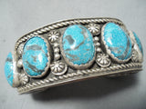 Astonishing Vintage Native American Navajo Kingman Turquoise Sterling Silver Bracelet Old-Nativo Arts