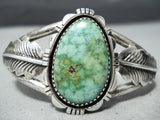 Detail High Grade Carico Lake Turquoise Vintage Native American Navajo Sterling Silver Bracelet-Nativo Arts