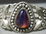Omg Vintage Native American Navajo Dragon's Breath Opal Sterling Silver Bracelet-Nativo Arts