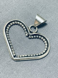 Marvelous Vintage Native American Navajo Sterling Silver Heart Pendant-Nativo Arts