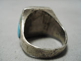 Magnificent Vintage Native American Navajo Vibrant Turquoise Sterling Silver Ring-Nativo Arts