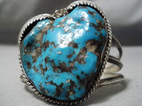 One Of The Biggest Best Vintage Native American Navajo Persin Turquoise Sterling Silver Bracelet-Nativo Arts