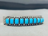 Marvelous Vintage Native American Navajo Sleeping Beauty Turquoise Sterling Silver Bracelet-Nativo Arts