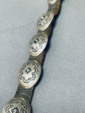 Unbelievable Hand Tooled Vintage Native American Navajo Sterling Silver Concho Belt-Nativo Arts