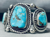 Mind Blowing Vintage Native American Navajo Carico Lake Turquoise Sterling Silver Bracelet-Nativo Arts