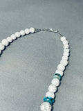 Very Rare Singer White Buffalo Turquoise Sterling Silver Necklace-Nativo Arts