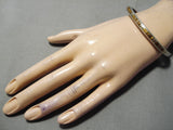 Fabulous Vintage Native American Navajo Tigers Eye Sterling Silver Bracelet Old-Nativo Arts