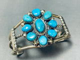 Superior Vintage Native American Navajo Morris Begay Turquoise Sterling Silver Bracelet-Nativo Arts