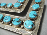 Rare Vintage Native American Navajo Turquoise Sterling Silver Collar Protectors-Nativo Arts