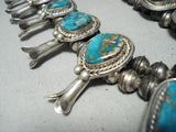 Women's Vintage Native American Navajo Turquoise Sterling Silver Squash Blossom Necklace-Nativo Arts