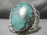 Giant Huge Vintage Native American Navajo Spiderweb Turquoise Sterling Silver Bracelet Cuff-Nativo Arts