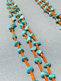 Marvelous Vintage Native American Navajo Turquoise Sterling Silver Necklace-Nativo Arts