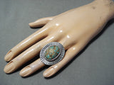 Amazing Navajo Native American 8 Turquoise Sterling Silver Ring-Nativo Arts