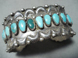 Outstanding Vintage Native American Navajo Turquoise Sterling Silver Bracelet Old-Nativo Arts
