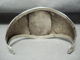 Signed Quality Vintage Native American Navajo Carico Lake Turquoise Sterling Silver Bracelet-Nativo Arts