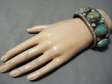 Magnificent Navajo #8 Turquoise Mine Sterling Silver Bracelet Native American-Nativo Arts