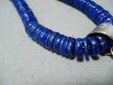 Extraordinary Navajo Lapis Sterling Silver Necklace Native American-Nativo Arts