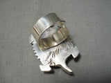 Fantastic Navajo Kingman Turquoise Sterling Silver Ring Native American-Nativo Arts